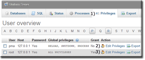 Change MySQL root password phpMyAdmin